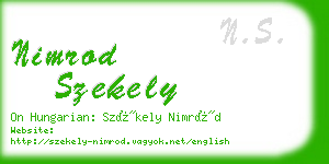nimrod szekely business card